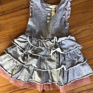 Matilda Jane Whiskers grey ruffle dress